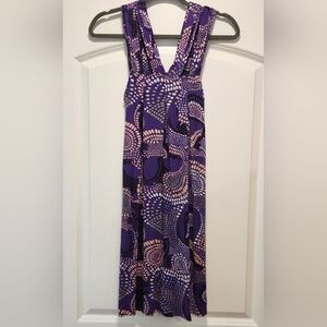 ELLE PURPLE PRINT PULLOVER DRESS SIZE XS